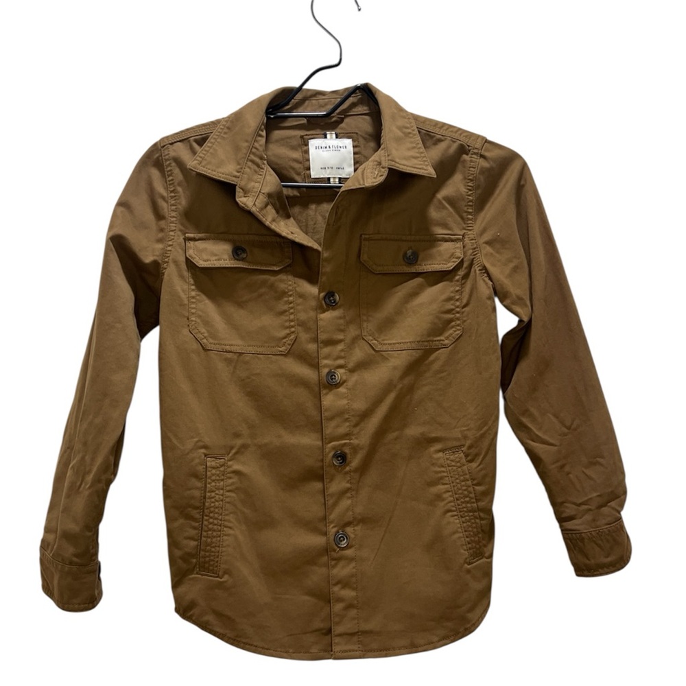 Denim & Flower Brown Lightweight Shirt Jacket